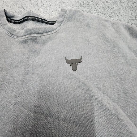 Under Armour Project Rock Women’s Grey Sweater Crew Neck Sweatshirt Size M - Picture 4 of 11